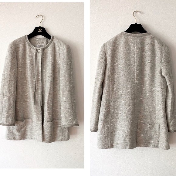 SOLD❗️Chanel runway fall silver gray tweed blazer jacket - Picture 6 of 14